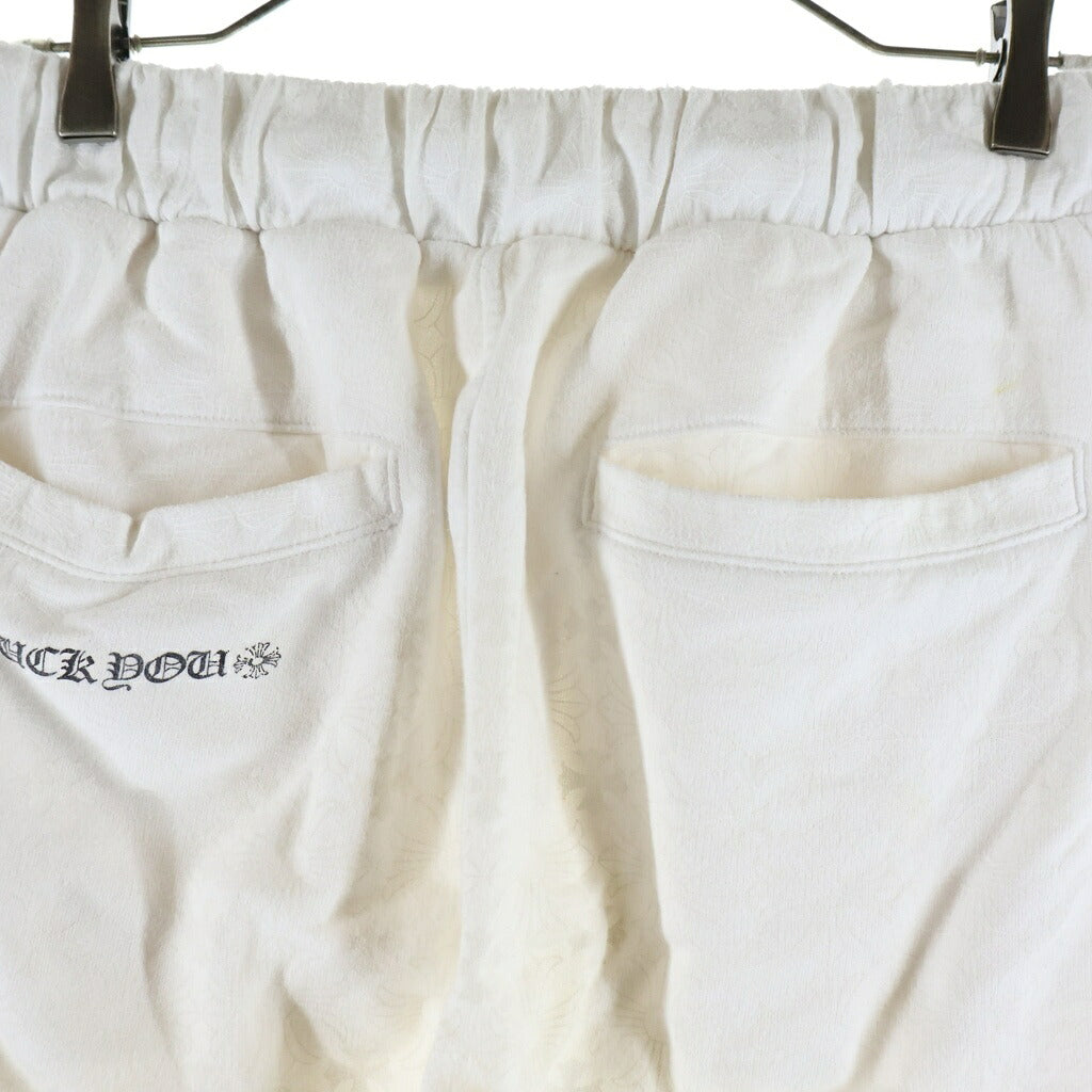 CHROME HEARTS(クロムハーツ) SWEAT PANTS CHプラス総柄 ホースシュープリント スウェットパンツ ホワイト