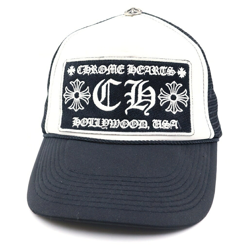 CHROME HEARTS(クロムハーツ) OLD TRUCKER CAP オールド トラッカーキャップ CHパッチクロスボール付メッシュキャップ 帽子 ブラック/ホワイト