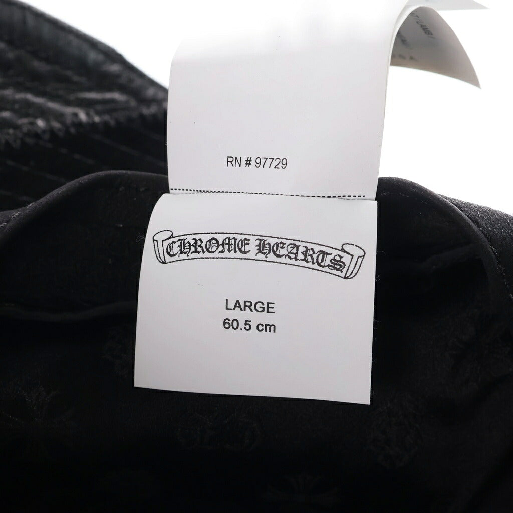 CHROME HEARTS(クロムハーツ) HAT U CHUM LTHR パッチワーク スエード切替 レザーバケットハット 帽子 ブラック
