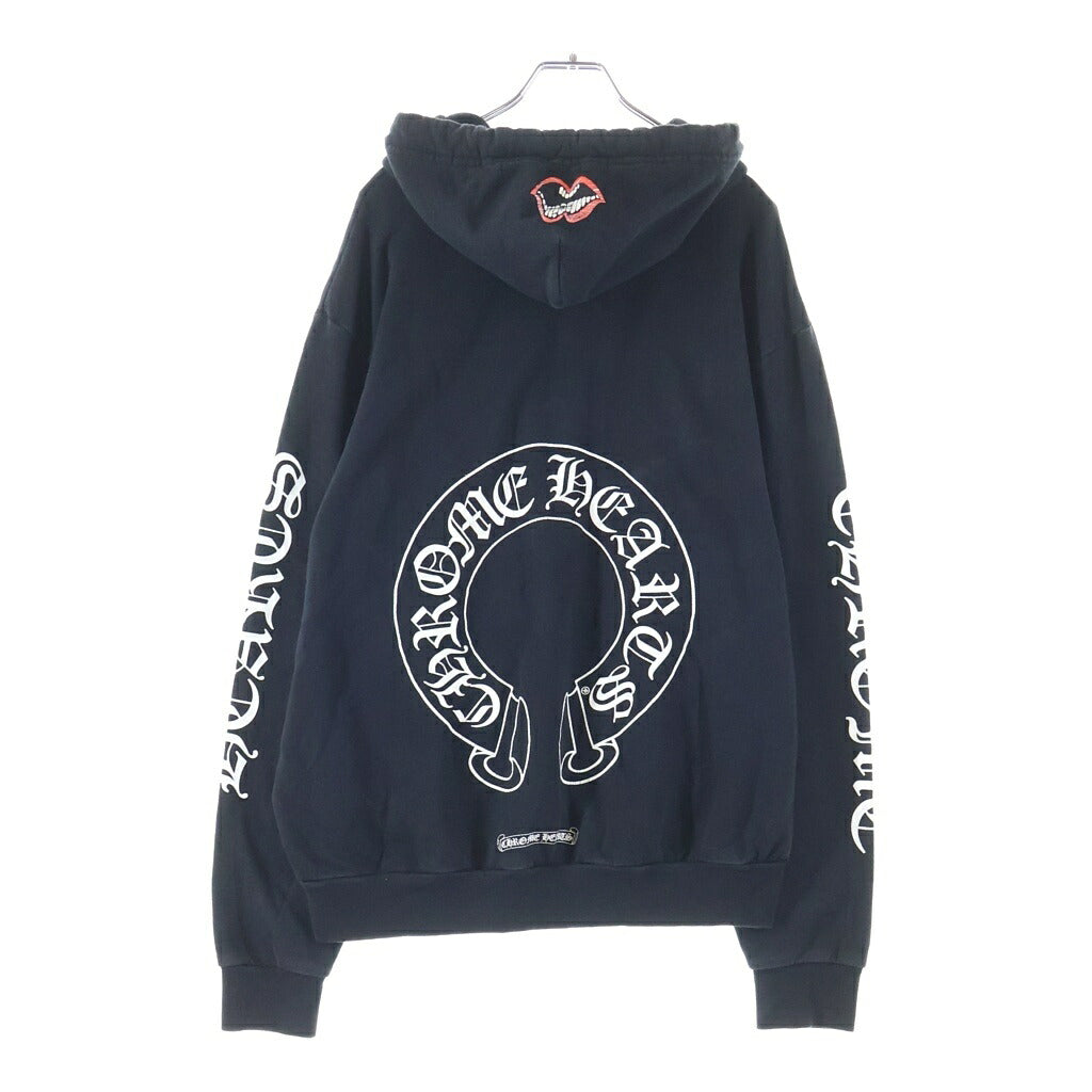 CHROME HEARTS(クロムハーツ) SWTSHRT PLVR アームロゴ ホースシュー プリントプルオーバーフーディ パーカー ブラック