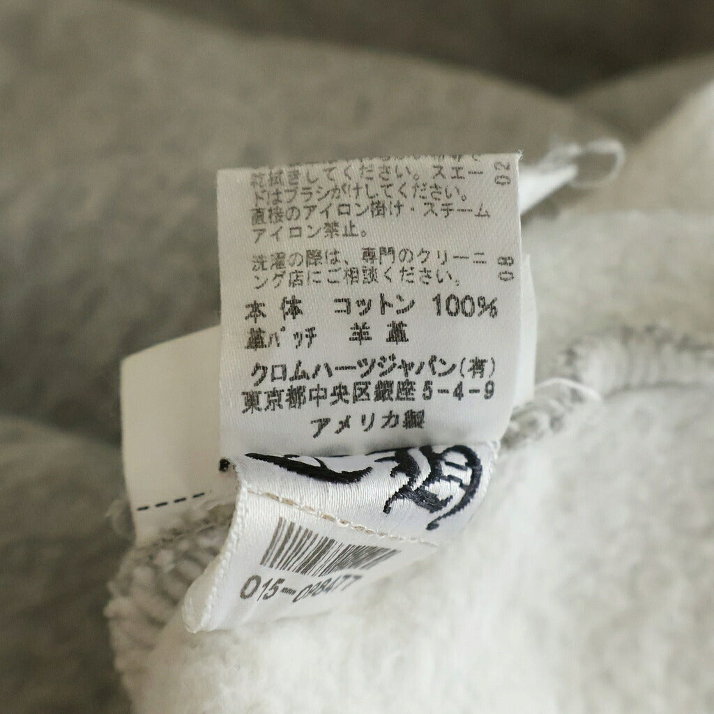 CHROME HEARTS(クロムハーツ) Y NOT セメタリークロスパッチ付き カットオフ加工 プルオーバー フーディ パーカー グレー