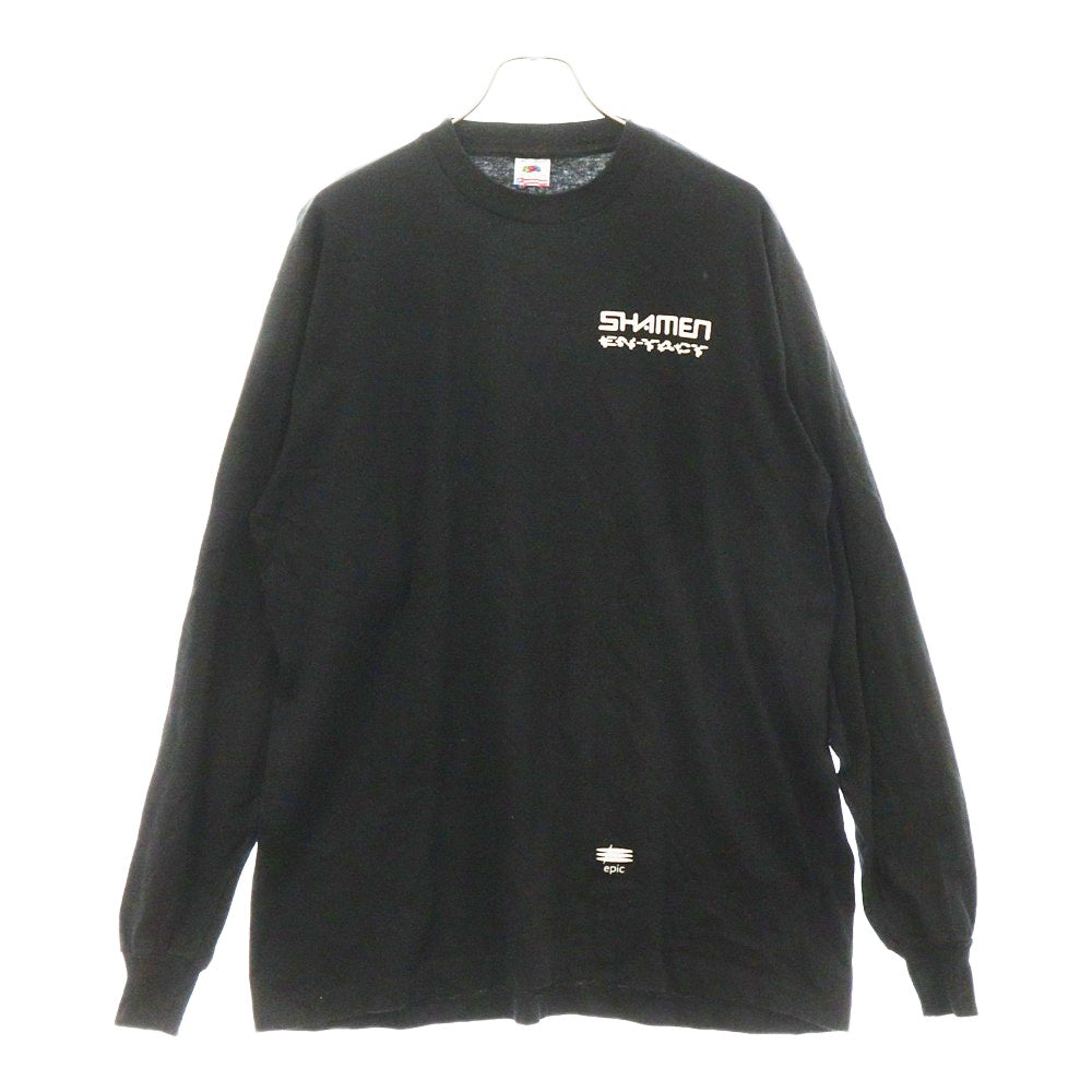 VINTAGE(ヴィンテージ) The Shamen Entact ザ シェイメン エンタクト プリント 長袖Tシャツ カットソー ブラック