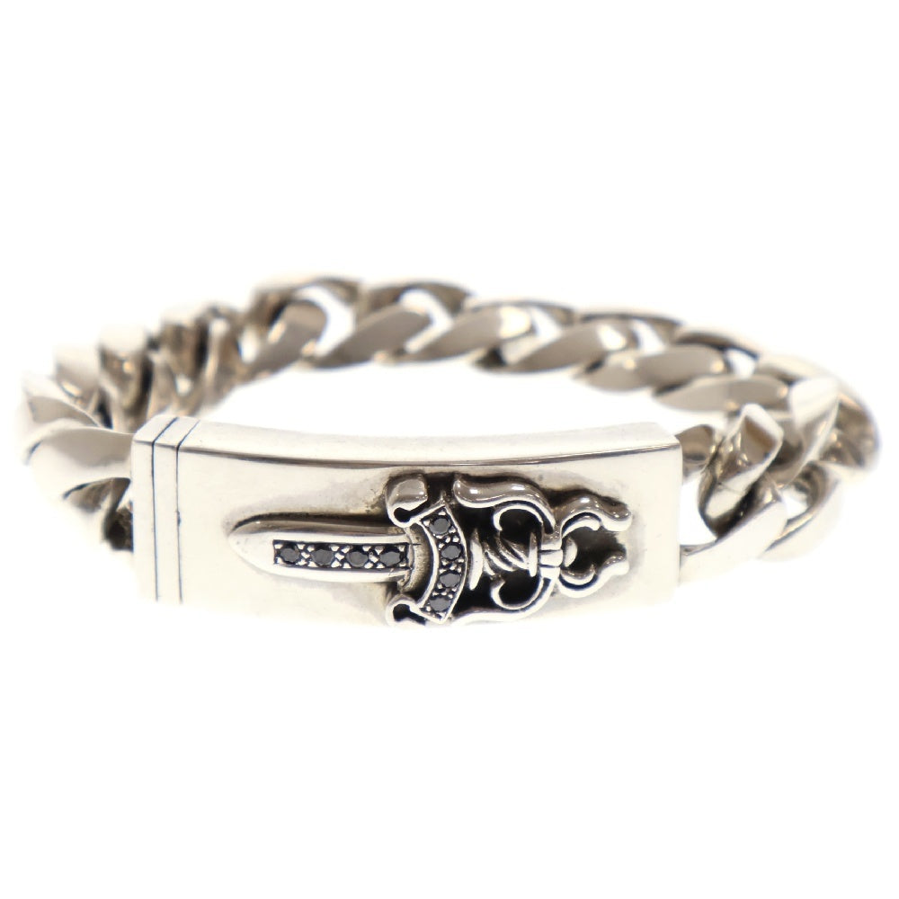 CHROME HEARTS(クロムハーツ) ID DAGGER P/BLKDIA ダガーIDクラシックリンク ブレス PAVE ブラックダイヤ シルバー