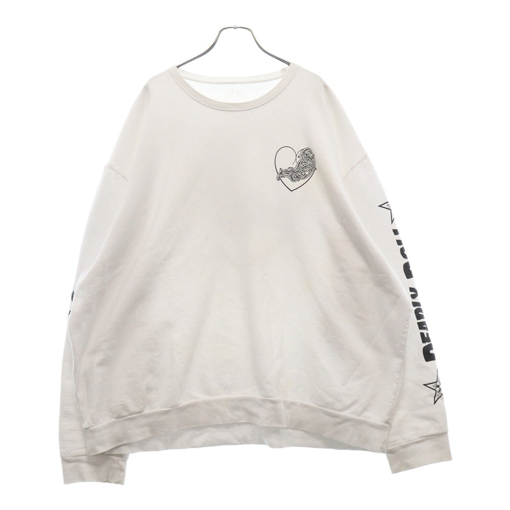 CHROME HEARTS(クロムハーツ) DEADLY DOLL ハートプリント クルーネック スウェット ホワイト