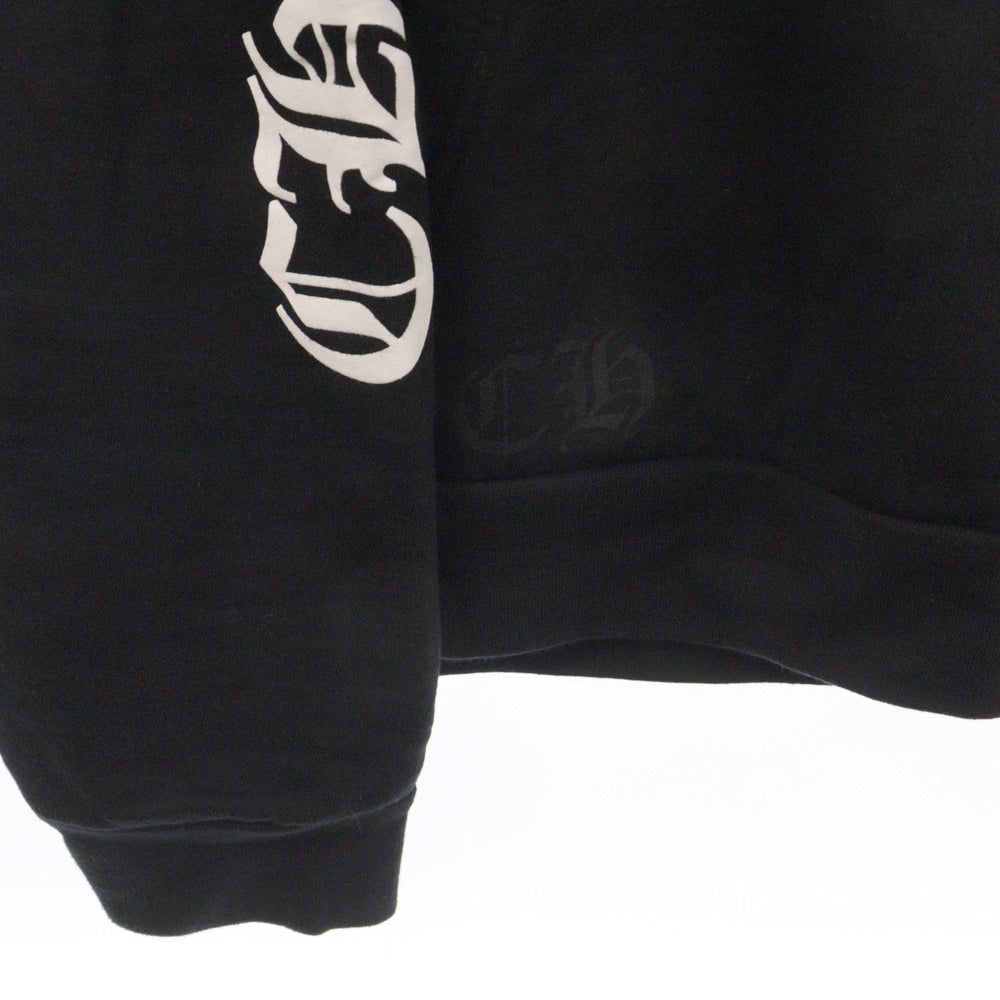 CHROME HEARTS(クロムハーツ) SWTSHRT PLVR 1988オンライン限定袖ロゴプリントプルオーバーパーカー ブラック