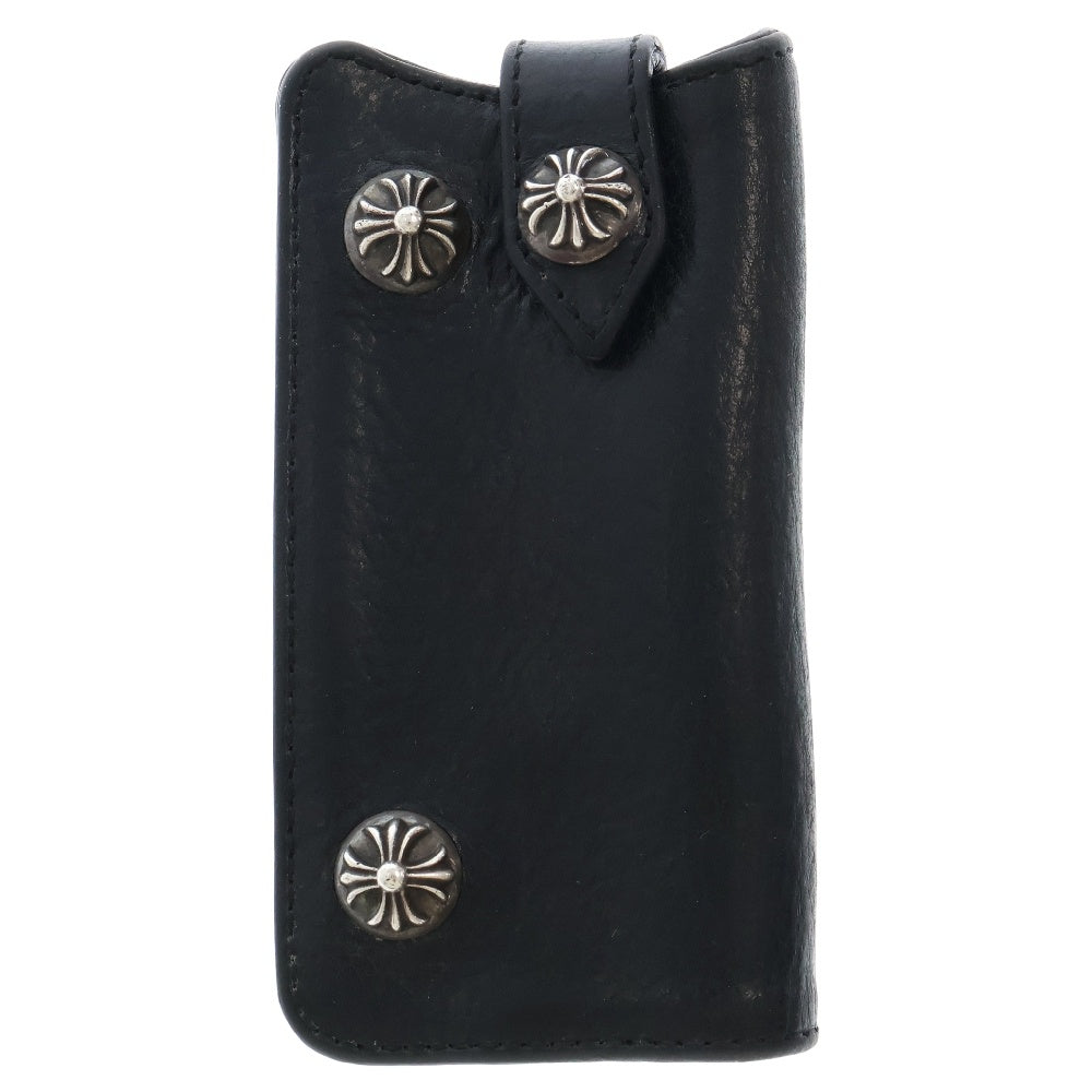 CHROME HEARTS(クロムハーツ) KEY CASE クロスボールボタンレザーキーケース ブラック/シルバー