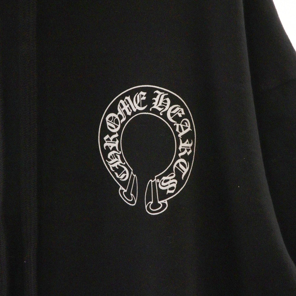 CHROME HEARTS(クロムハーツ) HORSESHOE PULLOVER HOODIE ホースシュープリント アームフローラル スウェットプルオーバーパーカー ブラック
