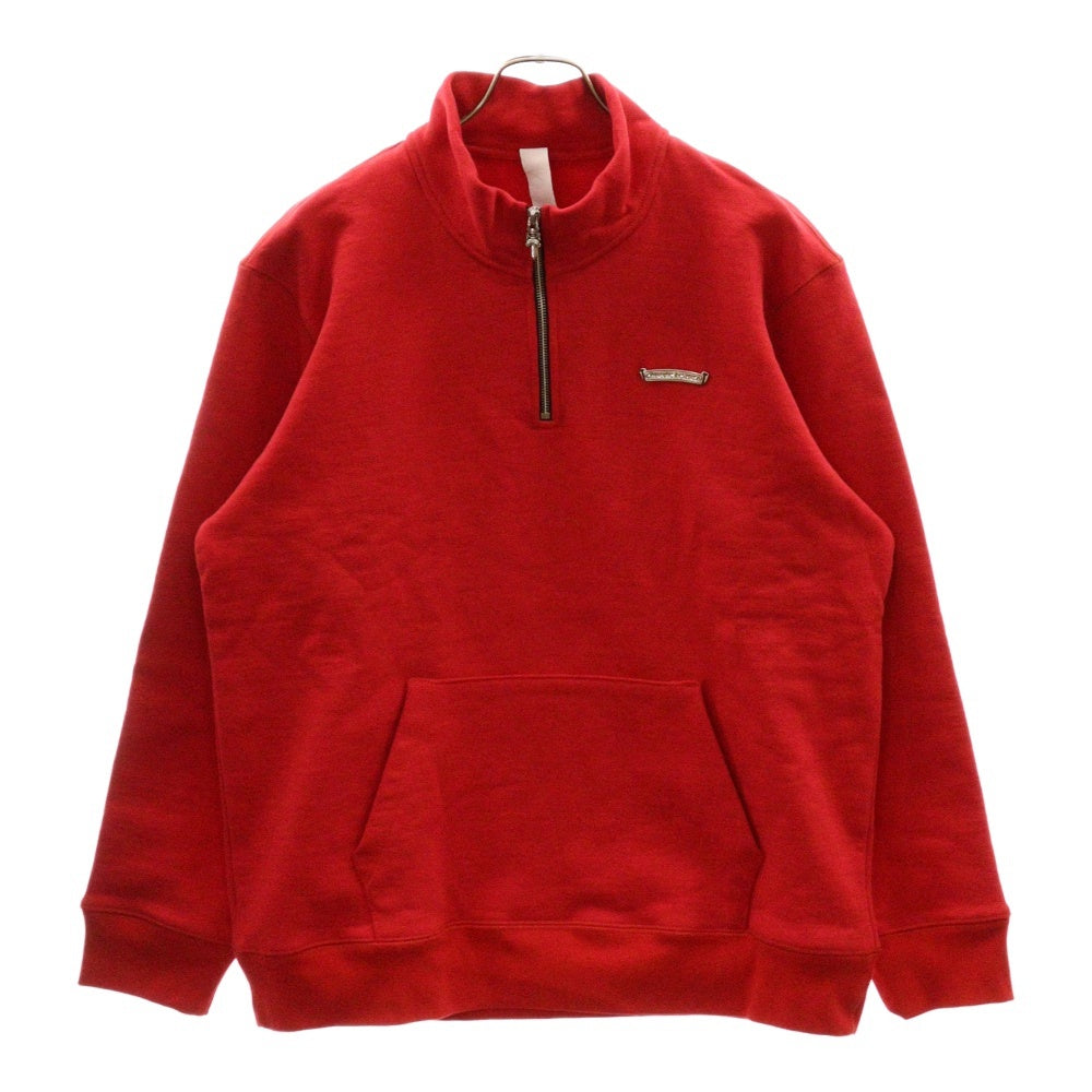 CHROME HEARTS(クロムハーツ) SAILIN ON 1 2 ZIP バック刺繍ハーフジップスウェットトレーナー レッド