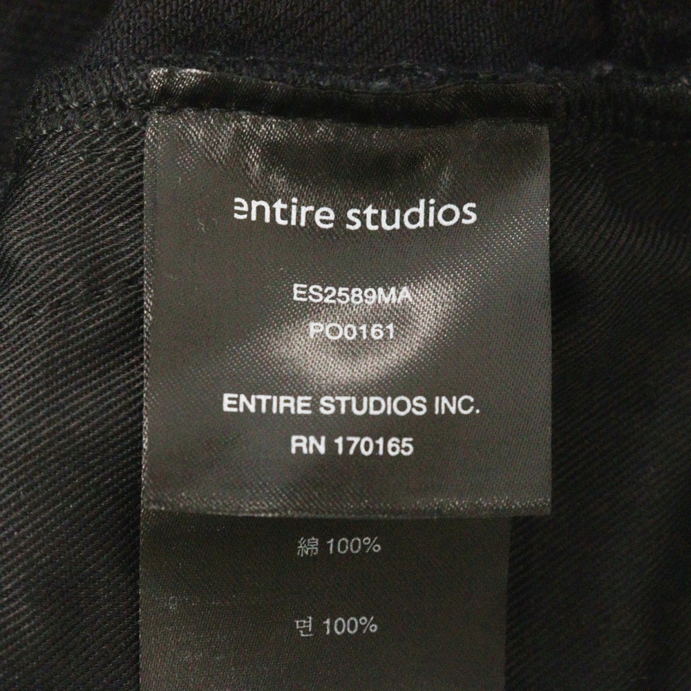 entire studios(エンタイア スタジオ) SLIM FLARED JEANS スリムフレアジーンズ デニムパンツ ブラック ES2589MA