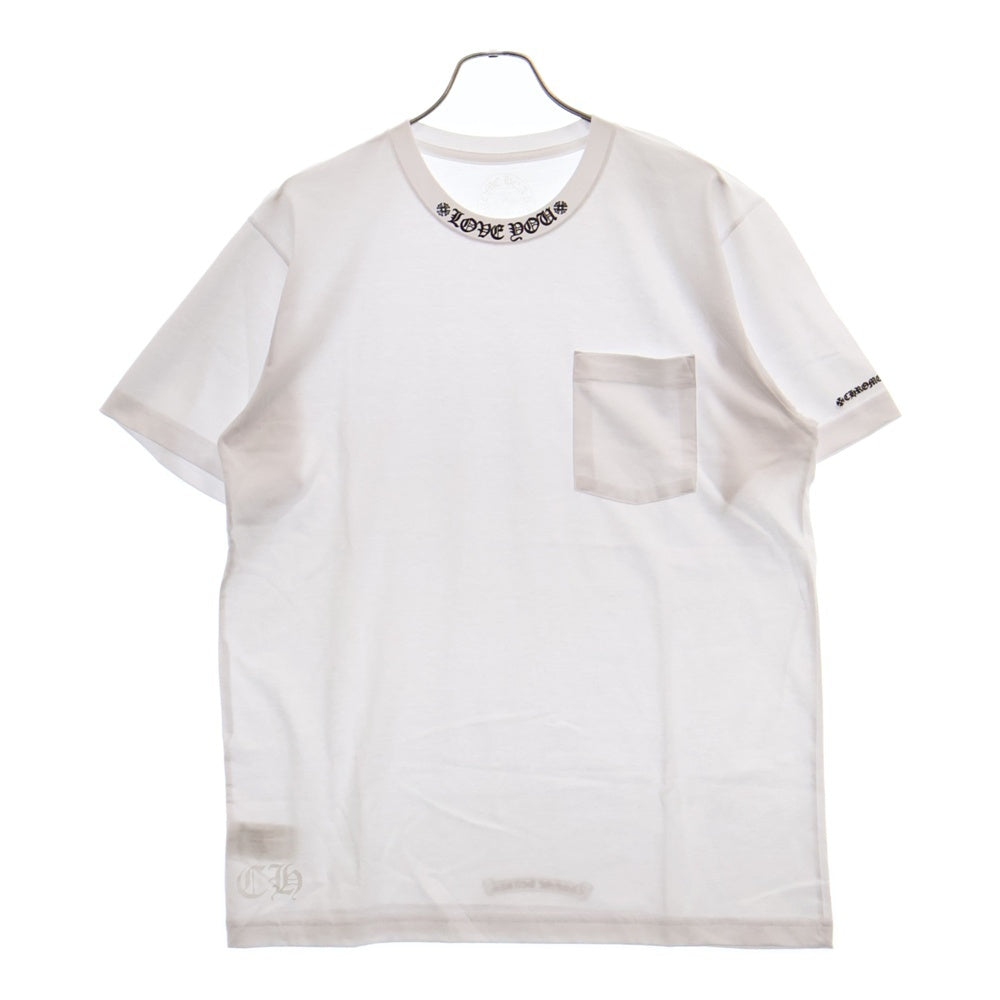 CHROME HEARTS(クロムハーツ) NECK love you LOGO S/S TEE ネック ラブユー ロゴ プリント 半袖カットソー Tシャツ ホワイト
