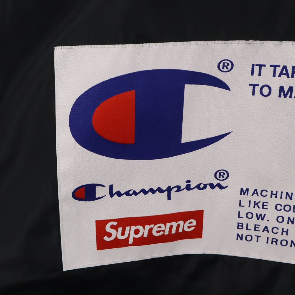SUPREME(シュプリーム) 18AW×Champion Label Coaches Jacket ビッグラベル 裏ボア コーチジャケット ブラック