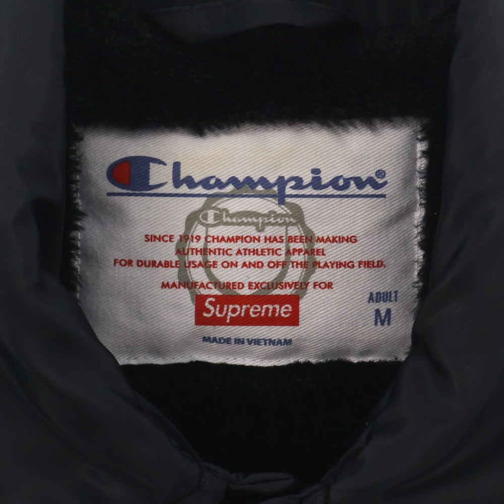 SUPREME(シュプリーム) 18AW×Champion Label Coaches Jacket ビッグラベル 裏ボア コーチジャケット ブラック