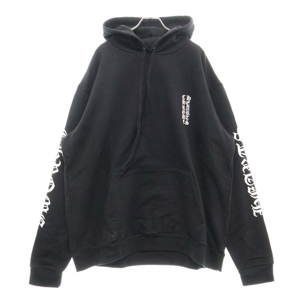 CHROME HEARTS(クロムハーツ) SWTSHRT PLVR スリーブロゴ プリント スウェット プルオーバー パーカー ブラック