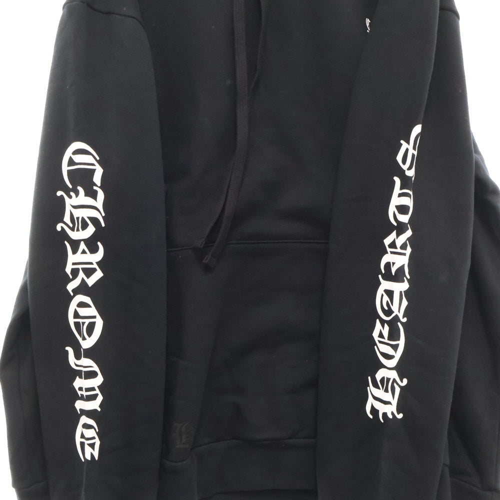 CHROME HEARTS(クロムハーツ) SWTSHRT PLVR スリーブロゴ プリント スウェット プルオーバー パーカー ブラック