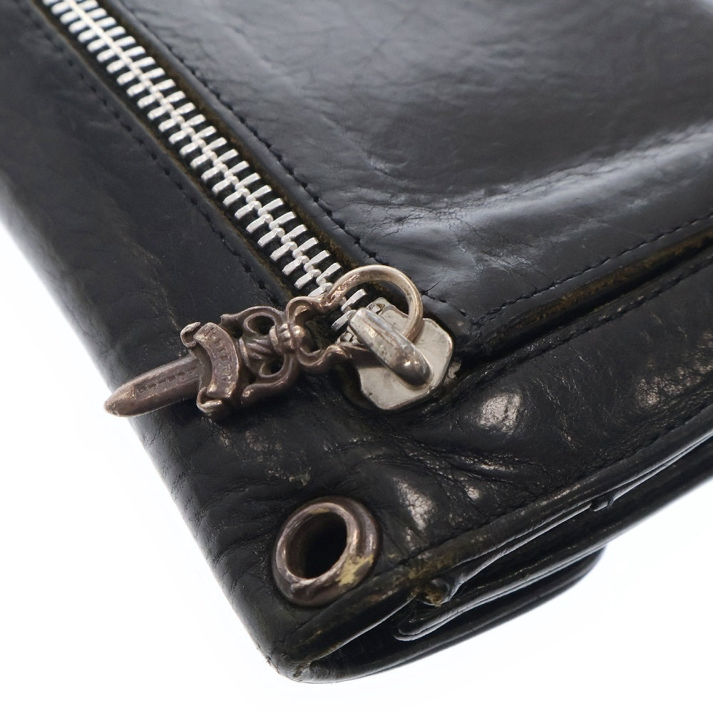 CHROME HEARTS(クロムハーツ) WAVE ウェーブ レザーウォレット 財布 ブラック BCA374