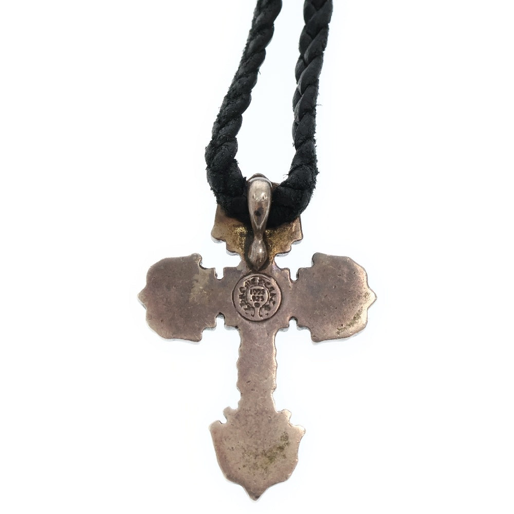 CHROME HEARTS(クロムハーツ) FILIG CROSS-XSM LB フィリグリークロスXS wレザーブレイド シルバーネックレス