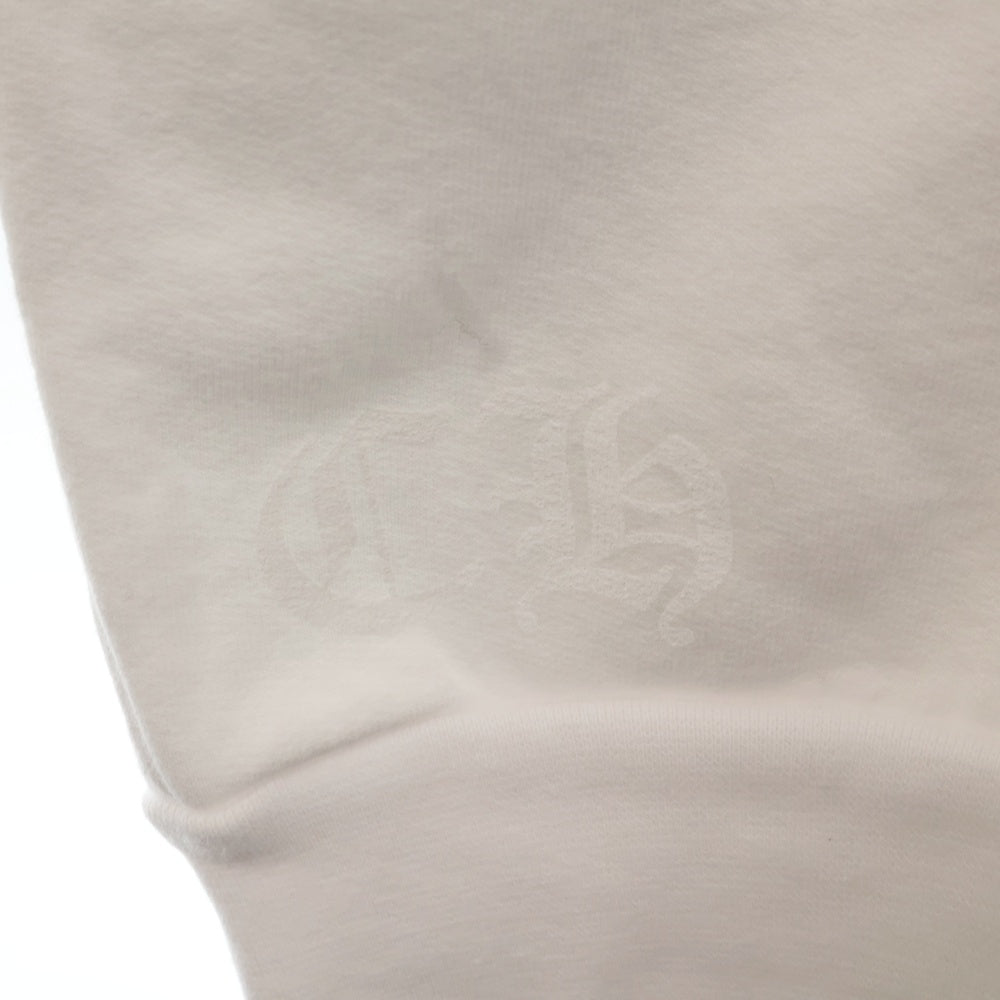 CHROME HEARTS(クロムハーツ) Horseshoe Crewneck Sweatshirt ホースシュープリント 袖フローラル クルーネックスウェットトレーナー ホワイト