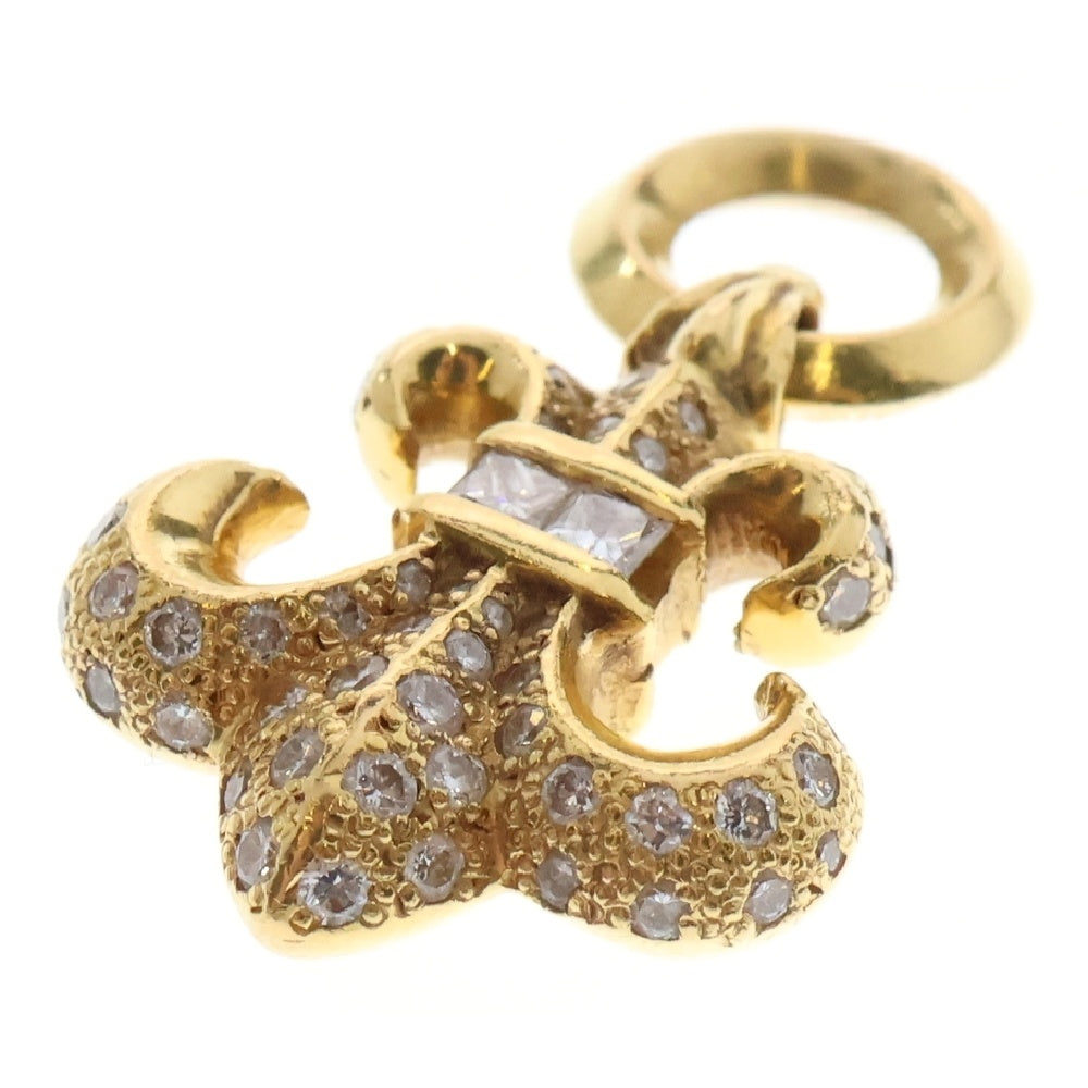 CHROME HEARTS(クロムハーツ) 22K BS FLUER CHARM P/D BSフレアチャーム PAVEダイヤ ネックレストップ ゴールド