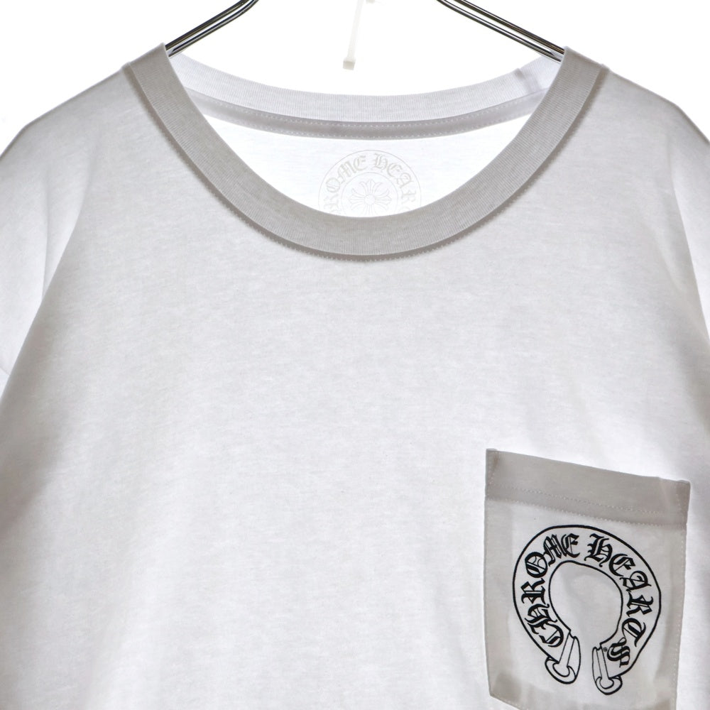 CHROME HEARTS(クロムハーツ) Back Horseshoe L/S バックホースシュー 袖フローラルプリント ロングスリーブカットソー 長袖Tシャツ ホワイト