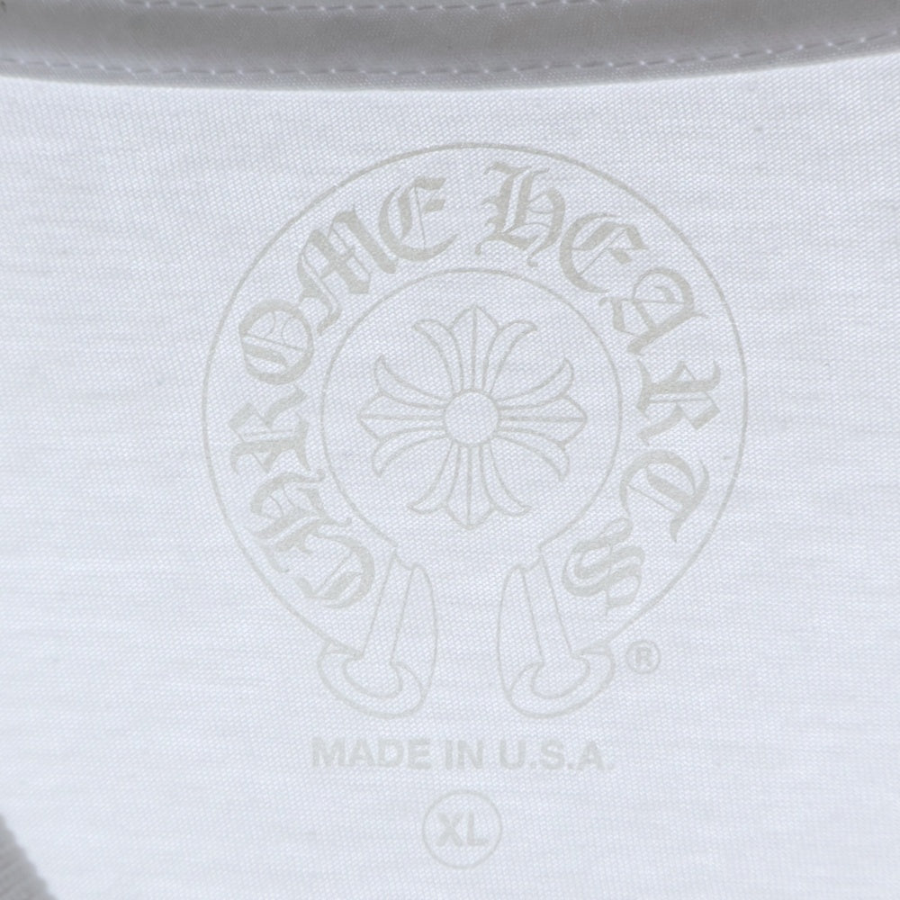 CHROME HEARTS(クロムハーツ) Back Horseshoe L/S バックホースシュー 袖フローラルプリント ロングスリーブカットソー 長袖Tシャツ ホワイト