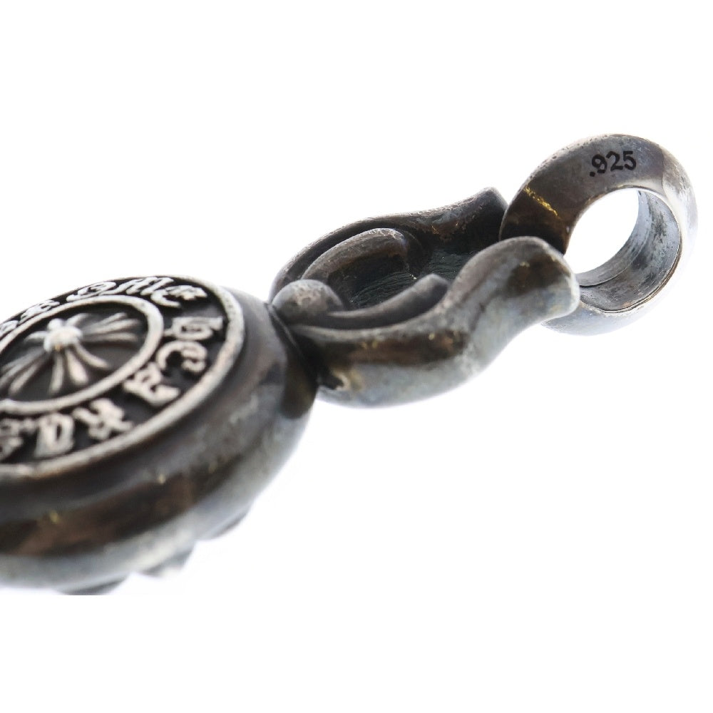 CHROME HEARTS(クロムハーツ) LARGE CROSS BALL ラージクロスボール レザーブレイド ボロチップ ネックレストップ シルバー