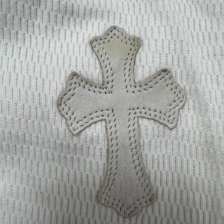 CHROME HEARTS(クロムハーツ) Y NOT Thermal Cropped L/S Tee ワイノット サーマル クロスパッチ クロップド 長袖カットソー レディース ホワイト