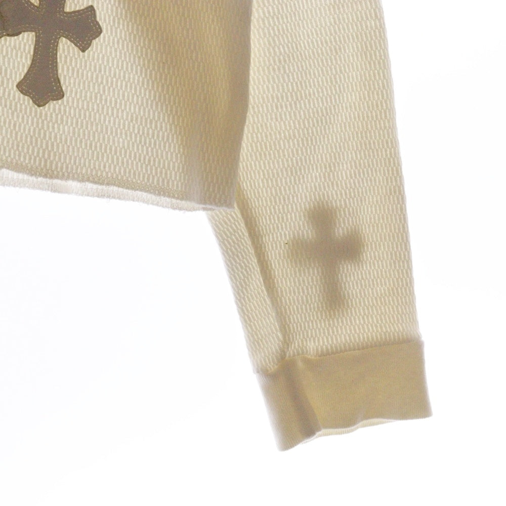 CHROME HEARTS(クロムハーツ) Y NOT Thermal Cropped L/S Tee ワイノット サーマル クロスパッチ クロップド 長袖カットソー レディース ホワイト