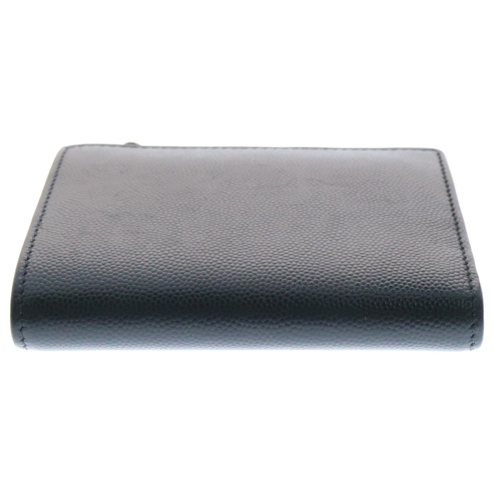 SAINT LAURENT PARIS(サンローランパリ) 2つ折り コンパクト レザーウォレット 財布 ブラック YBL575789