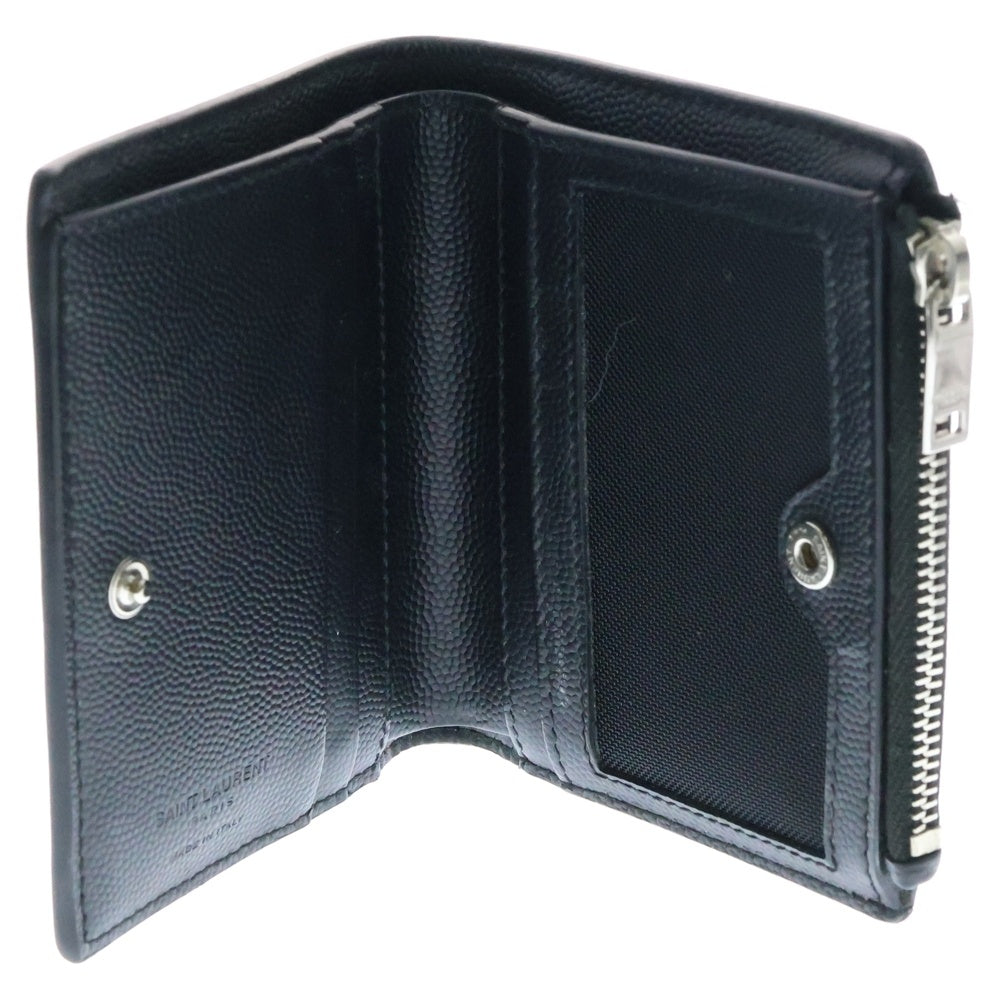 SAINT LAURENT PARIS(サンローランパリ) 2つ折り コンパクト レザーウォレット 財布 ブラック YBL575789