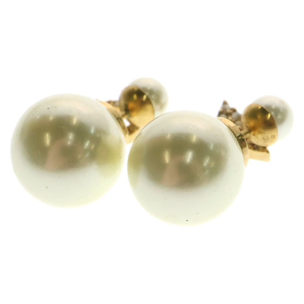 Christian Dior(クリスチャンディオール) Tribales CDロゴ ライトストーン スター パール ピアス ゴールド