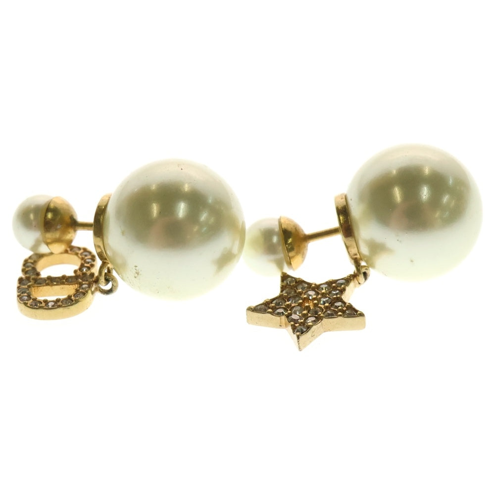 Christian Dior(クリスチャンディオール) Tribales CDロゴ ライトストーン スター パール ピアス ゴールド