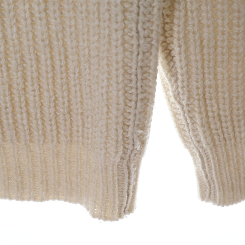 Christian Dior(クリスチャンディオール) フロントロゴ パッチ刺繍 ウールニット ホワイト 4SBM24PULA