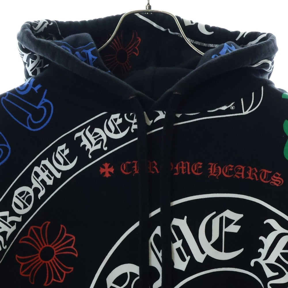 CHROME HEARTS(クロムハーツ) STENCIL HOODIE ステンシルプリント プルオーバーパーカー フーディー ブラック