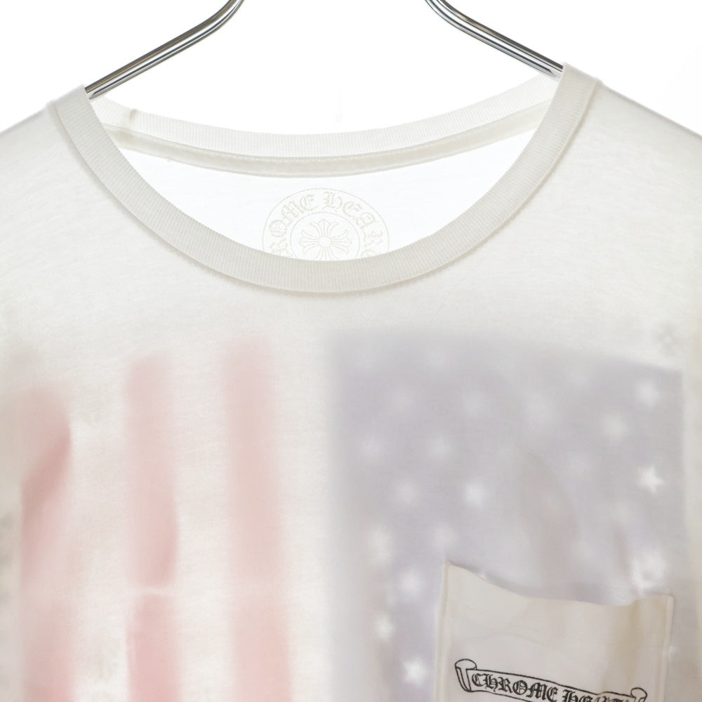 CHROME HEARTS(クロムハーツ) American Flag Tee アメリカンフラッグ 星条旗 長袖Tシャツ カットソー ロンT ホワイト
