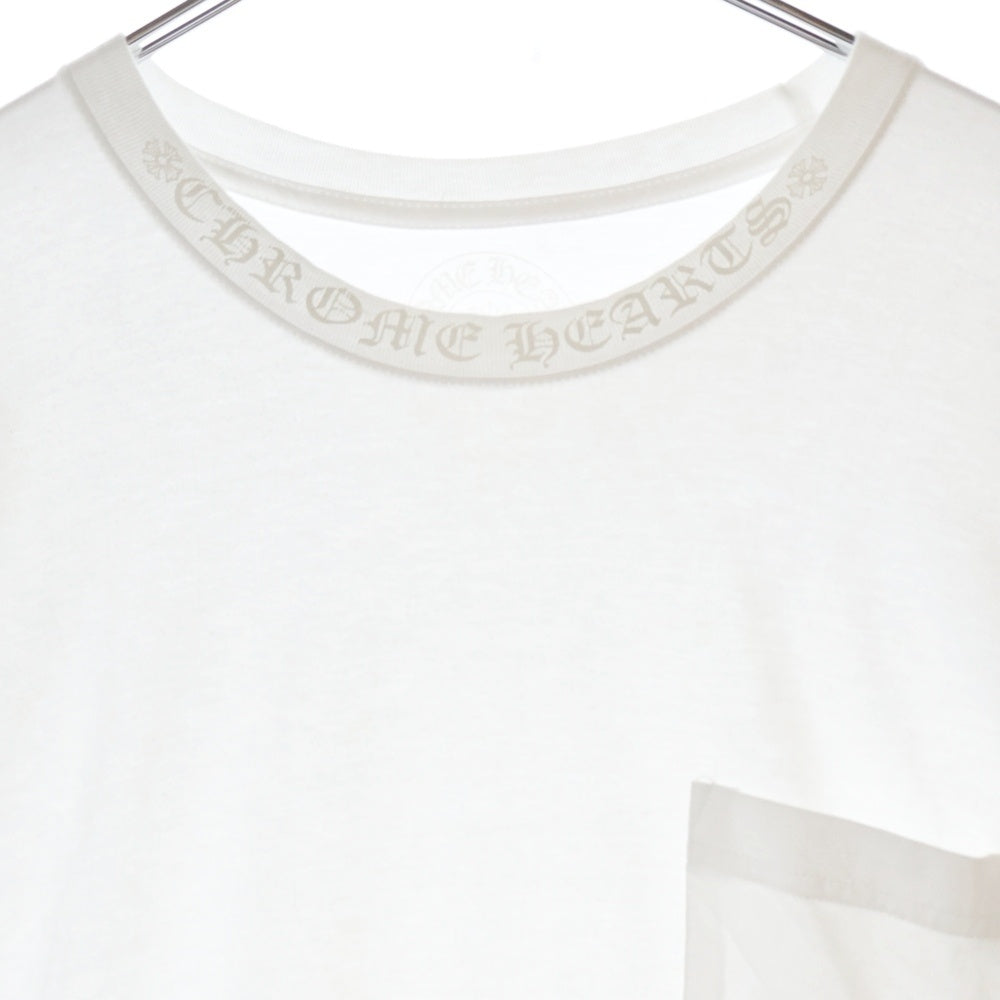 CHROME HEARTS(クロムハーツ) CH L S 1 ネックロゴ 長袖Tシャツ カットソー ロンT ホワイト