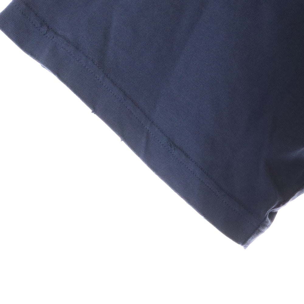 BALENCIAGA(バレンシアガ) 23AW クラッシュ加工BBロゴオーバーサイズ半袖カットソー 半袖Tシャツ ネイビー 739028 TOVU6
