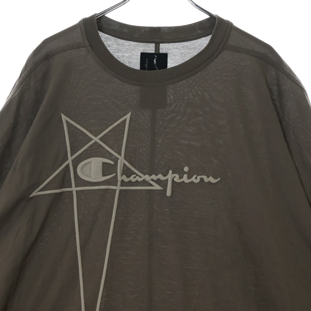 Rick Owens(リックオウエンス) 23SS ×Champion CM TOP チャンピオン 半袖Tシャツ カットソー ダスト CM02C9229-CHJEG