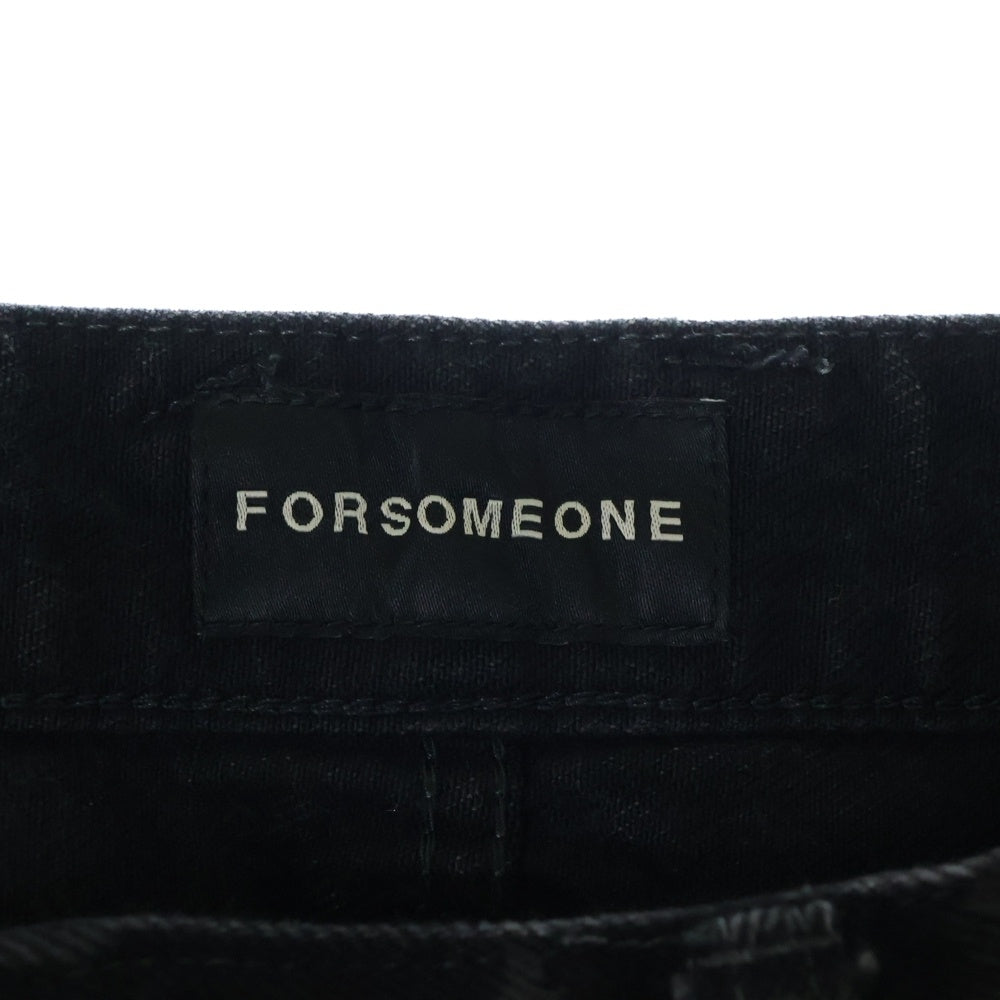 FORSOMEONE(フォーサムワン) LOOSE FLARE PT DENIM COATING ルーズ フレア コーティング デニムパンツ 78001026 ブラック