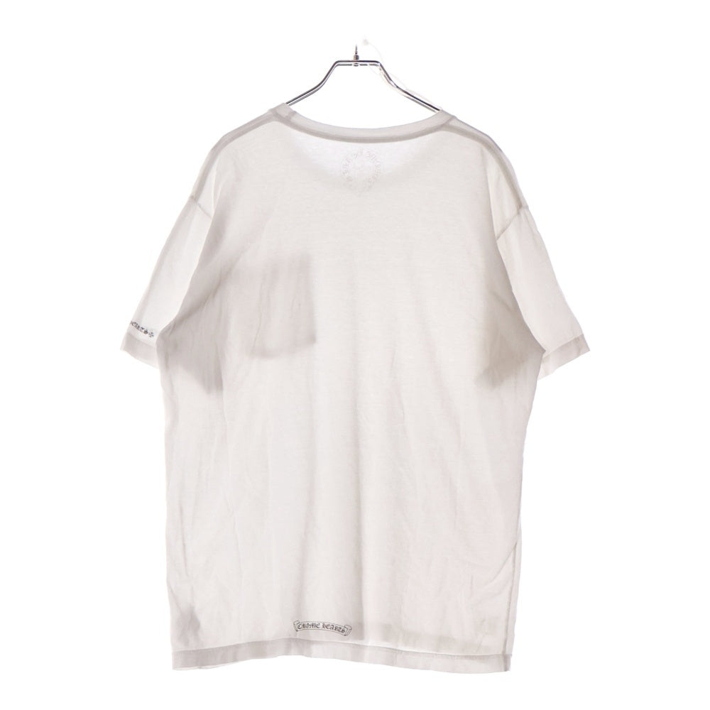 CHROME HEARTS(クロムハーツ) NECK LOGO TEE ネックロゴプリント クルーネック 半袖Tシャツ カットソー ホワイト