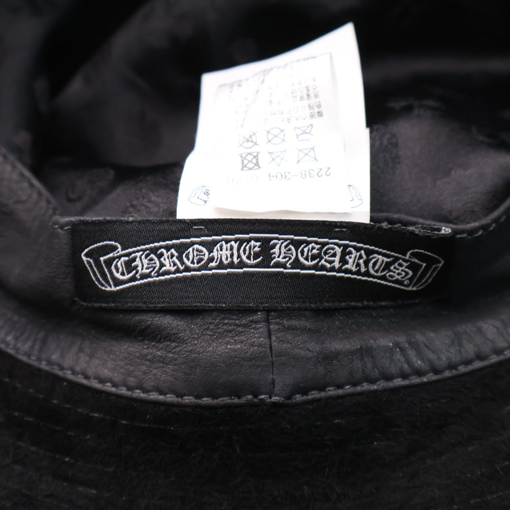 CHROME HEARTS(クロムハーツ) SLOW BURN スターボタンスエードレザーバケットハット ブラック