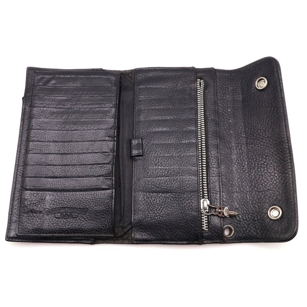 CHROME HEARTS(クロムハーツ) WAVE ウェーブ レザーウォレット 財布 ブラック BCA374