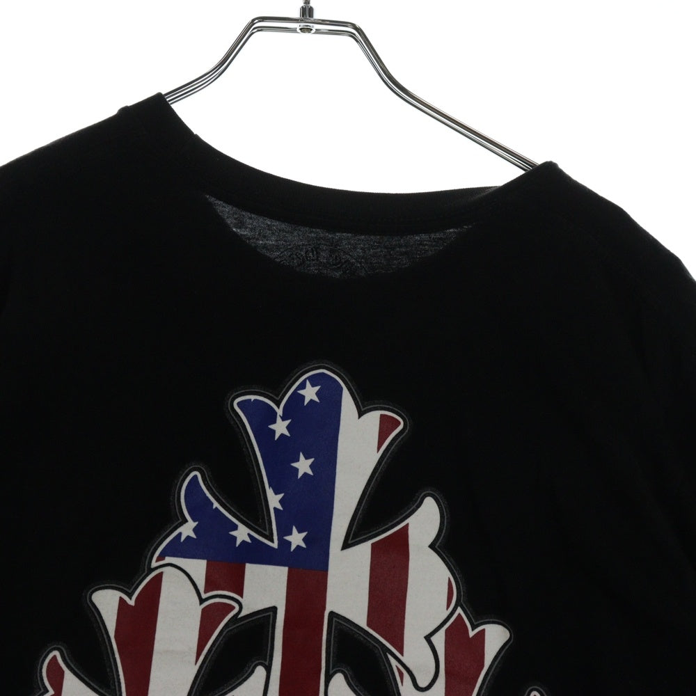 CHROME HEARTS(クロムハーツ) 3セメタリークロス アメリカンフラッグ 半袖Tシャツ カットソー ブラック