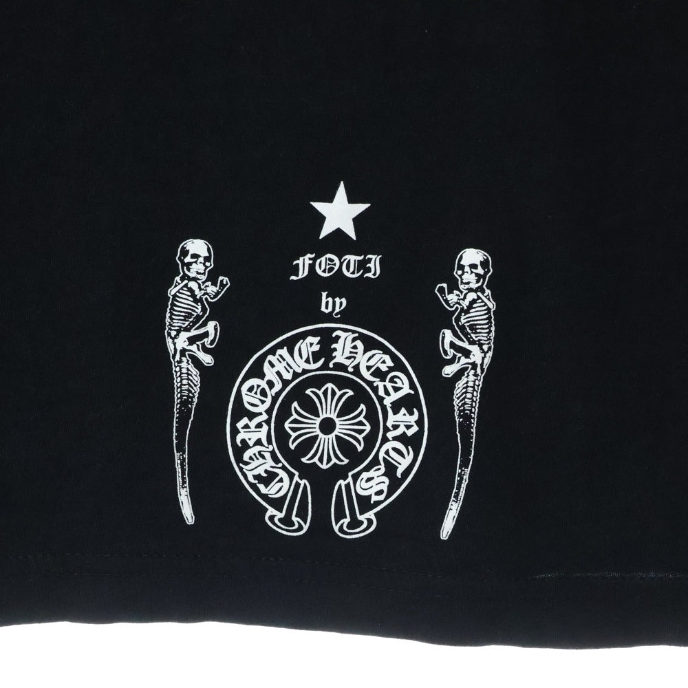 CHROME HEARTS(クロムハーツ) FOTI フォティ スカル プリント クルーネック半袖Tシャツカットソーブラック