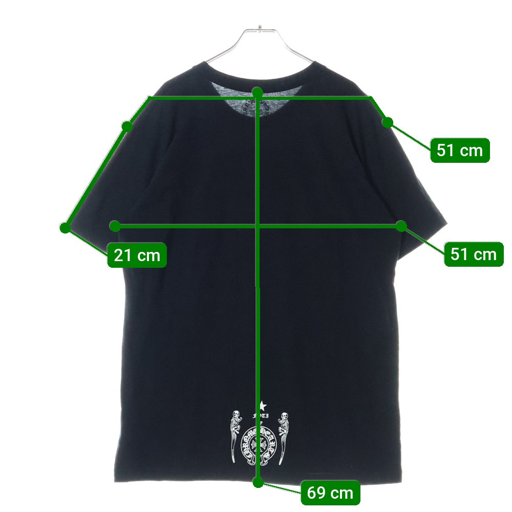 CHROME HEARTS(クロムハーツ) FOTI フォティ スカル プリント クルーネック半袖Tシャツカットソーブラック