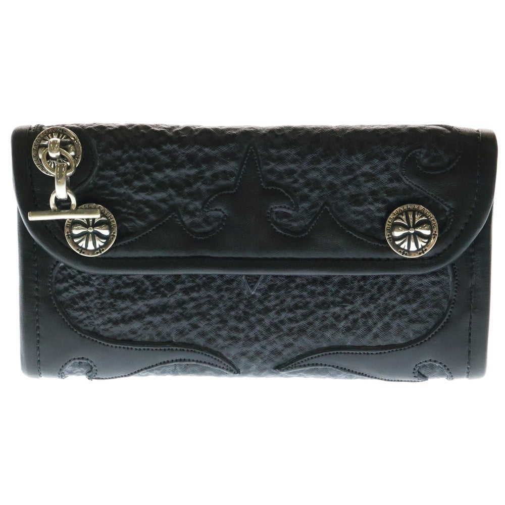 Bill Wall Leather/BWL(ビルウォールレザー) Cross Bottan ドラゴンパッチ ウォレット 長財布 ブラック