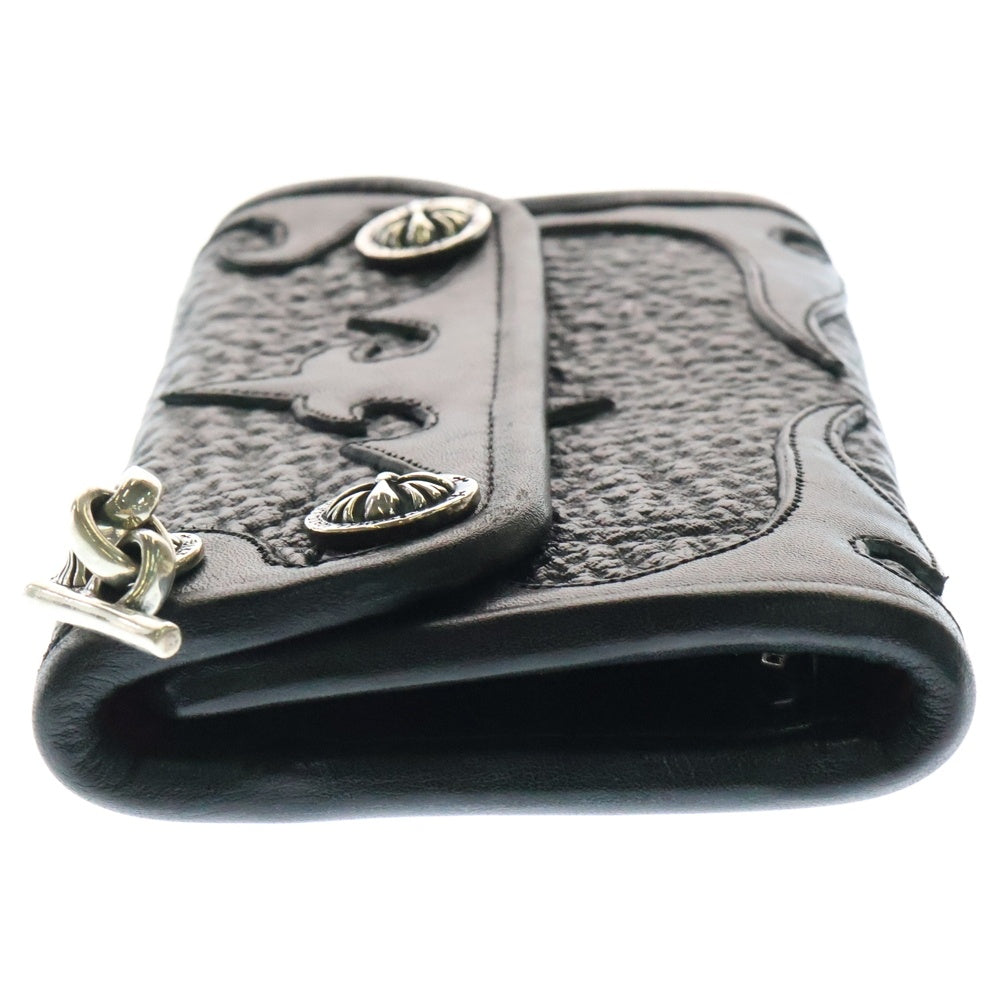 Bill Wall Leather/BWL(ビルウォールレザー) Cross Bottan ドラゴンパッチ ウォレット 長財布 ブラック