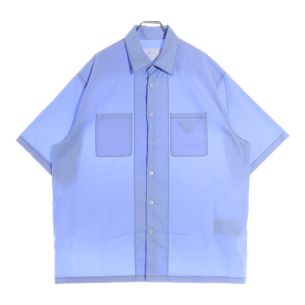PRADA(プラダ) ストレッチコットン 半袖シャツ ブルー SC754_10HT_F0012_S_OOO