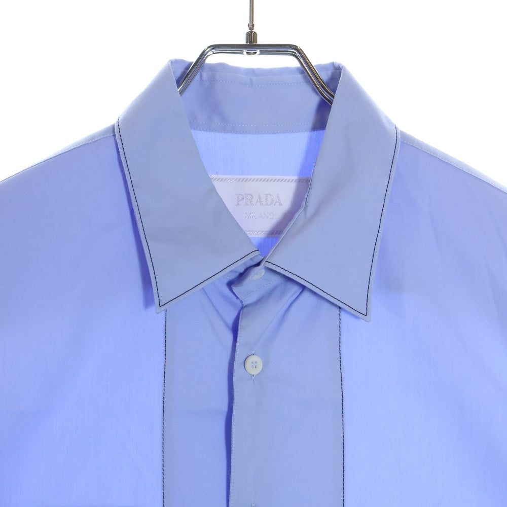 PRADA(プラダ) ストレッチコットン 半袖シャツ ブルー SC754_10HT_F0012_S_OOO