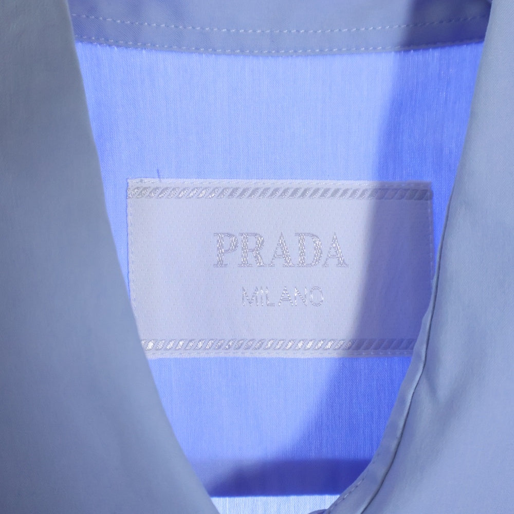 PRADA(プラダ) ストレッチコットン 半袖シャツ ブルー SC754_10HT_F0012_S_OOO