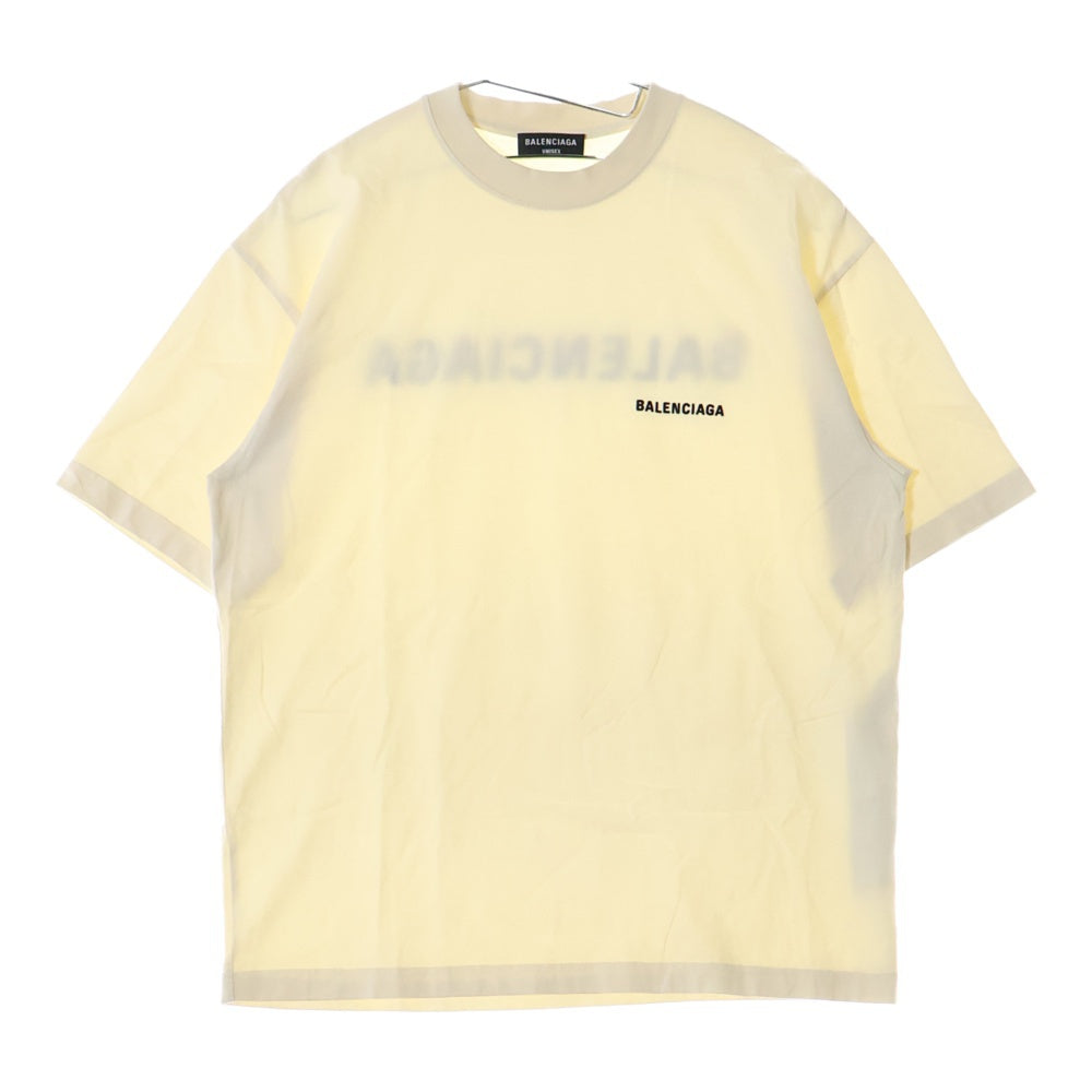 BALENCIAGA(バレンシアガ) 21SS BB Corp Medium Fit Tee BBコープ ミディアムフィット クルーネック 半袖 Tシャツ カットソー ベージュ 612966 TMVF4